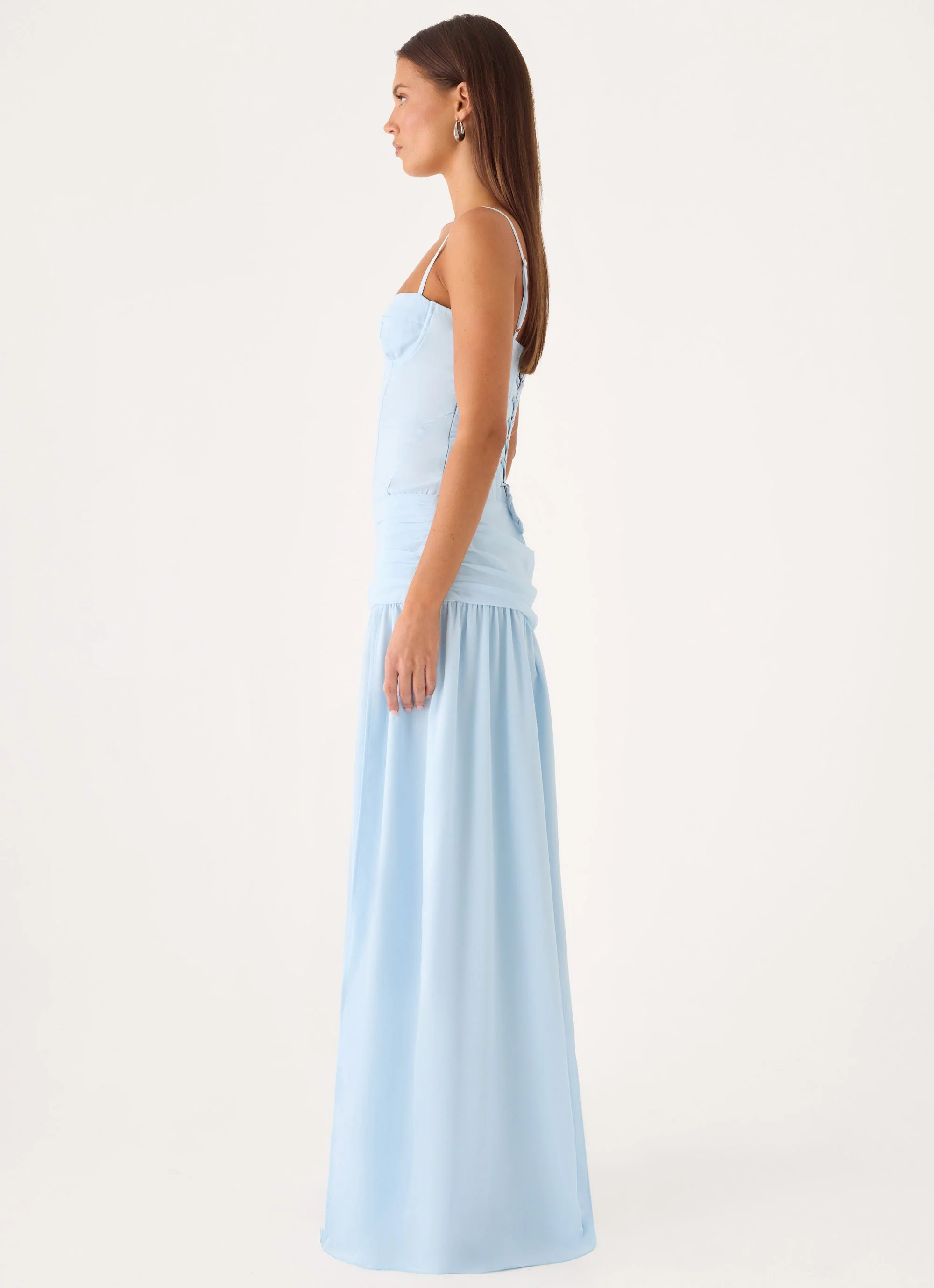 Clemence Bustier Maxi Dress - Blue