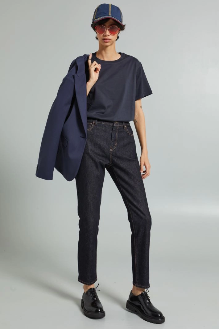 Pure cotton  T-shirt - NIGHT BLUE