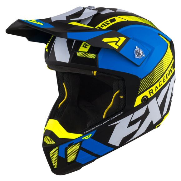 Casque cross FXR CLUTCH BOOST BLUE/HI VIS 2021 - Bleu / JauneRef : FXR0089