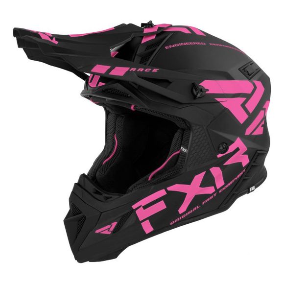 FXR HELIUM RACE DIV BLACK/ELEC PINK 2022 cross helmet - Black / PinkRef: FXR0259