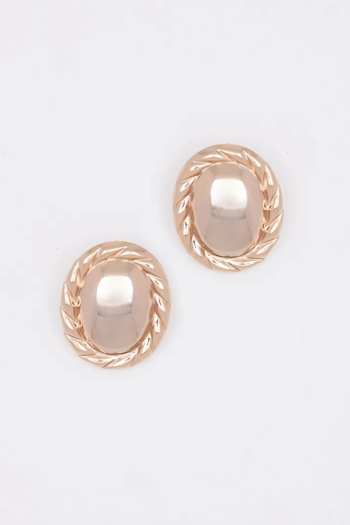 Oval metal earrings - GOLD