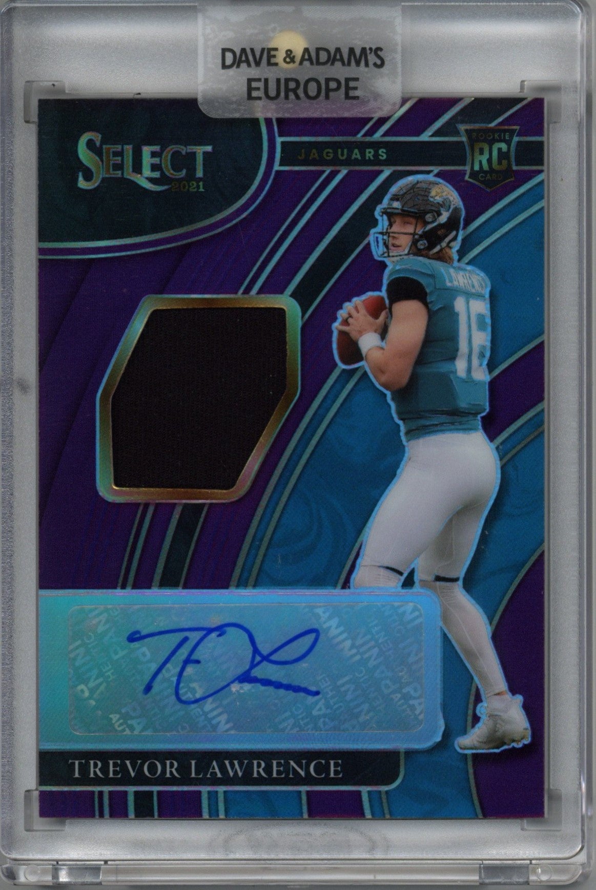 2021 Panini Select Trevor Lawrence Purple Patch Auto Card 28/35