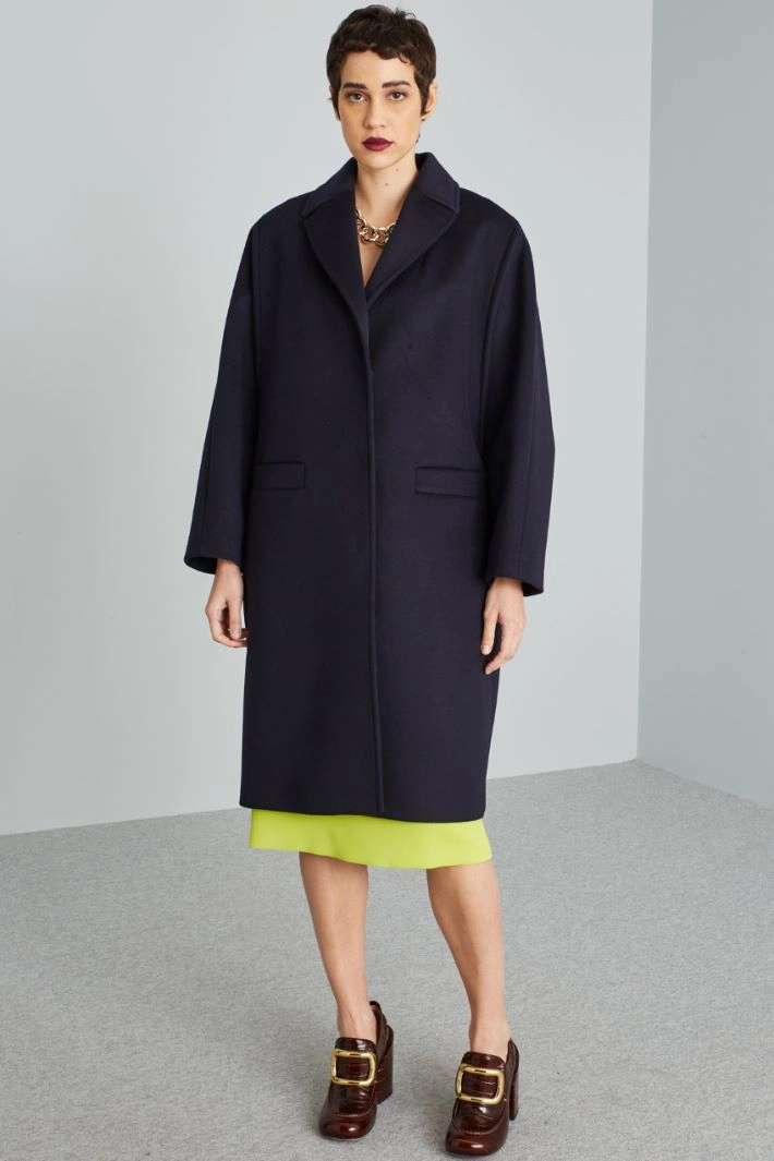 Oversized pure wool coat - NIGHT BLUE