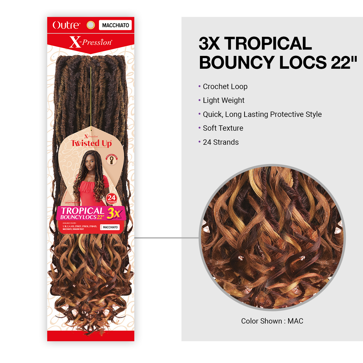 Outre Crochet Braids X-Pression Twisted Up 3X Tropical Bouncy Locs 22