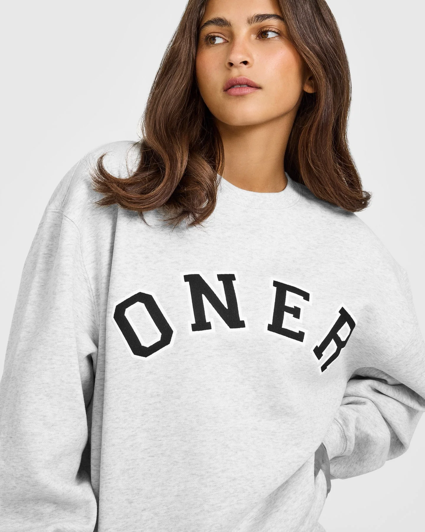 Foundations Oversized Oner Girlfriend Sweatshirt | Light Grey Marl