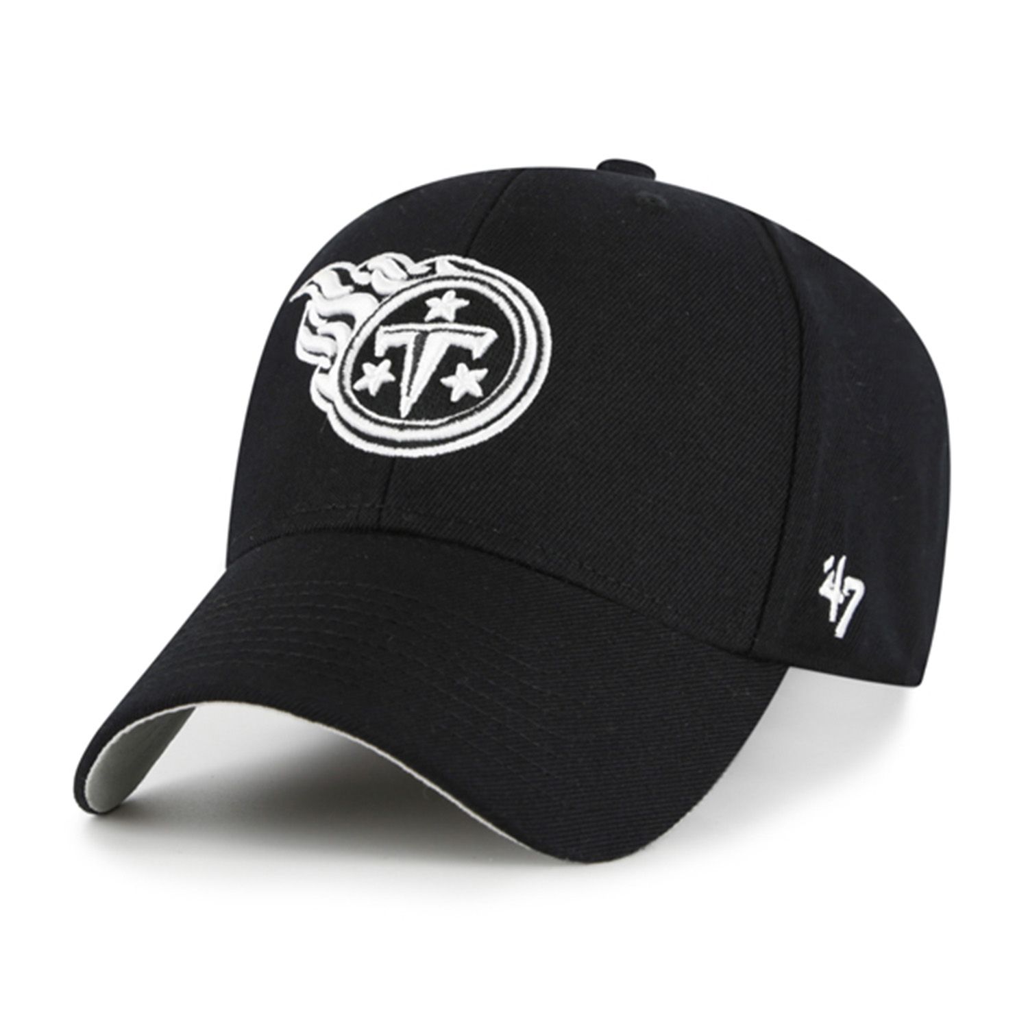 Tennessee Titans Black & White '47 MVP Adjustable NFL Cap Black