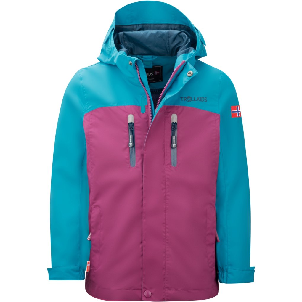 Trollkids Bryggen Waterproof 3in1 Jacket Girls - Bright Berry/Dark Turquoise/Madeira Blue
