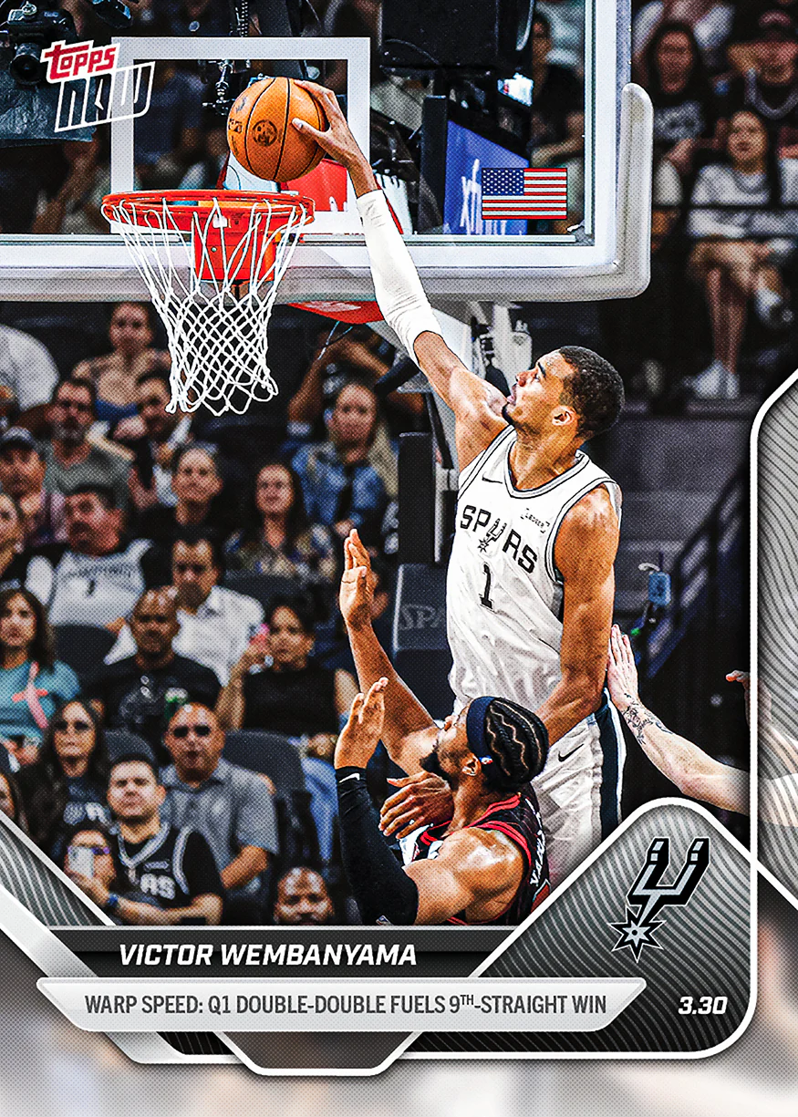 Victor Wembanyama - 2025-26 NBA Topps NOW® - Card 233 - PR: 3822