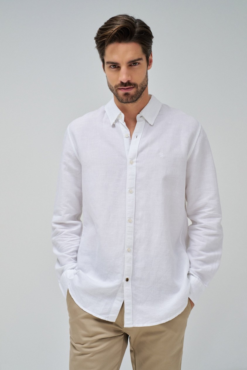 SHIRT WITH LINEN BLEND