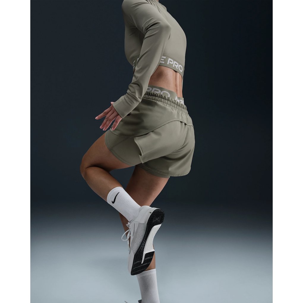 Nike Pro Dri-FIT 2-in-1 Shorts Women - light army/cargo khaki/white HJ1204-320