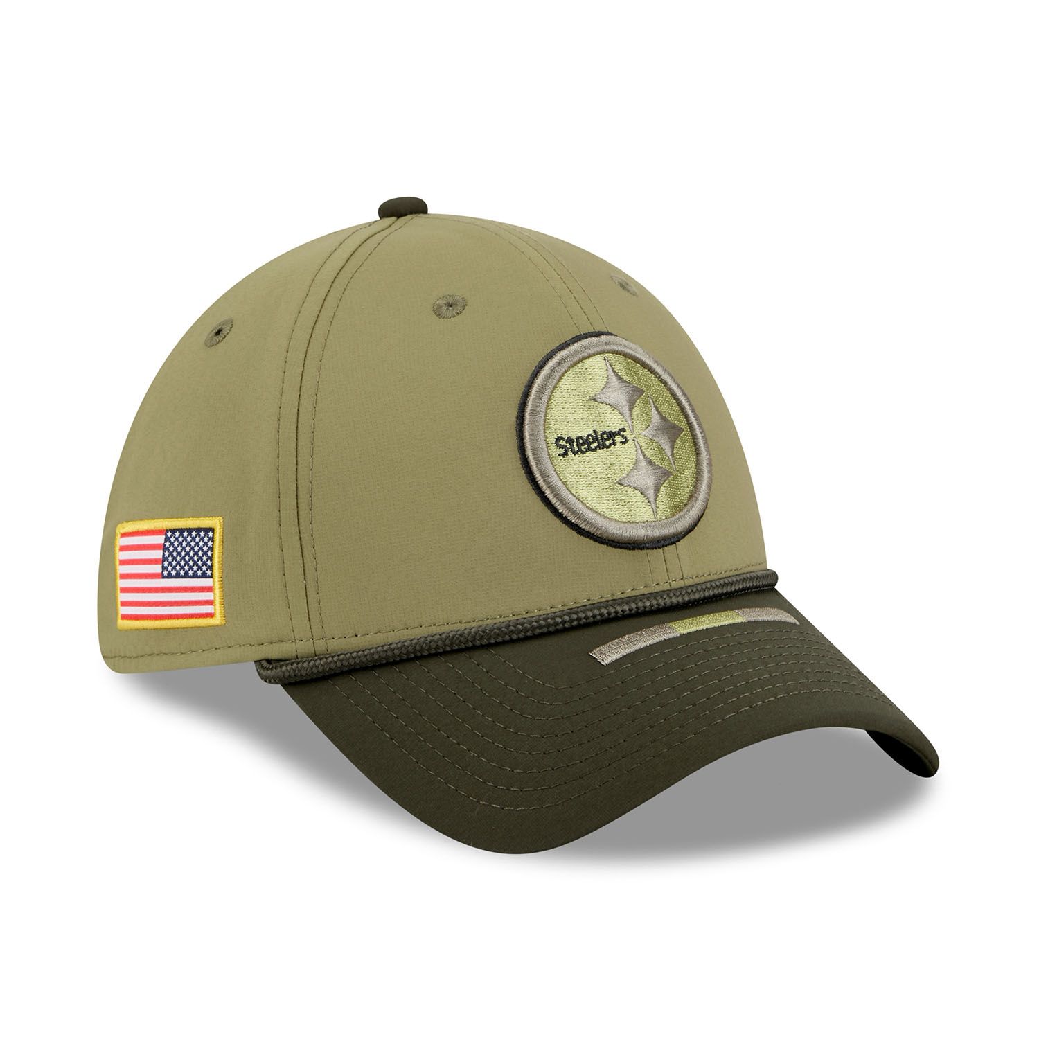 Pittsburgh Steelers 2025 NFL Salute to Service 39THIRTY Flex Cap Olive
