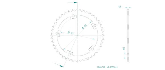 Couronne Esjot 43 dentsRef : ESJO00128A / 12113071