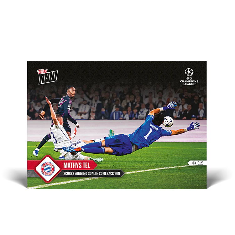 Topps UK - Mathys Tel - Scores winning goal in comeback win - UCL TOPPS NOW® Card #27