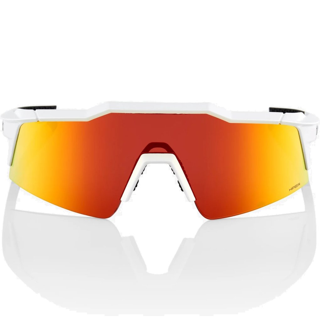100% Speedcraft SL Glasses - Soft Tact Off White - HiPER Red Multilayer Mirror | Clear