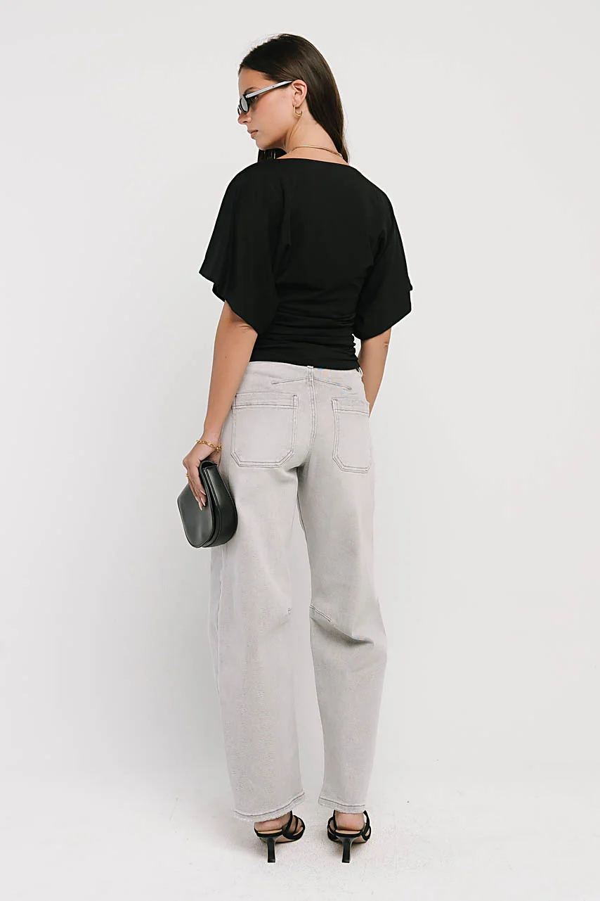 Jaida Ruched Top in Black