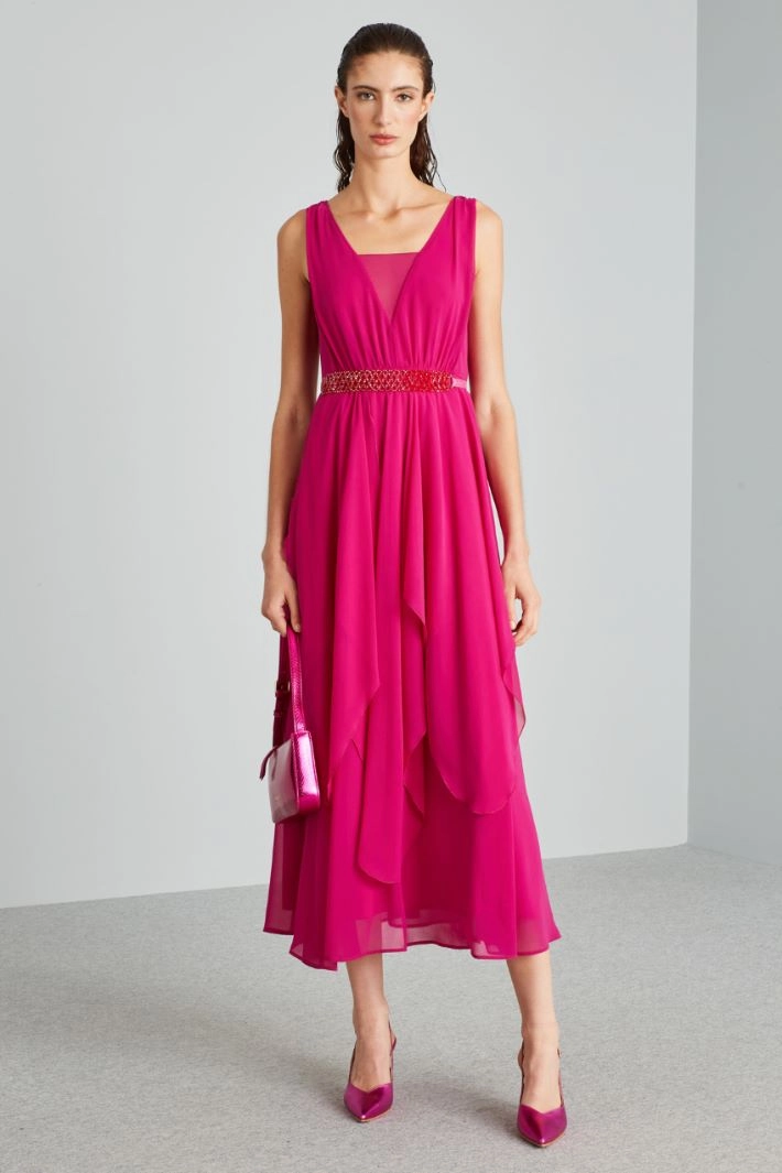 Long paneled dress - FUCHSIA