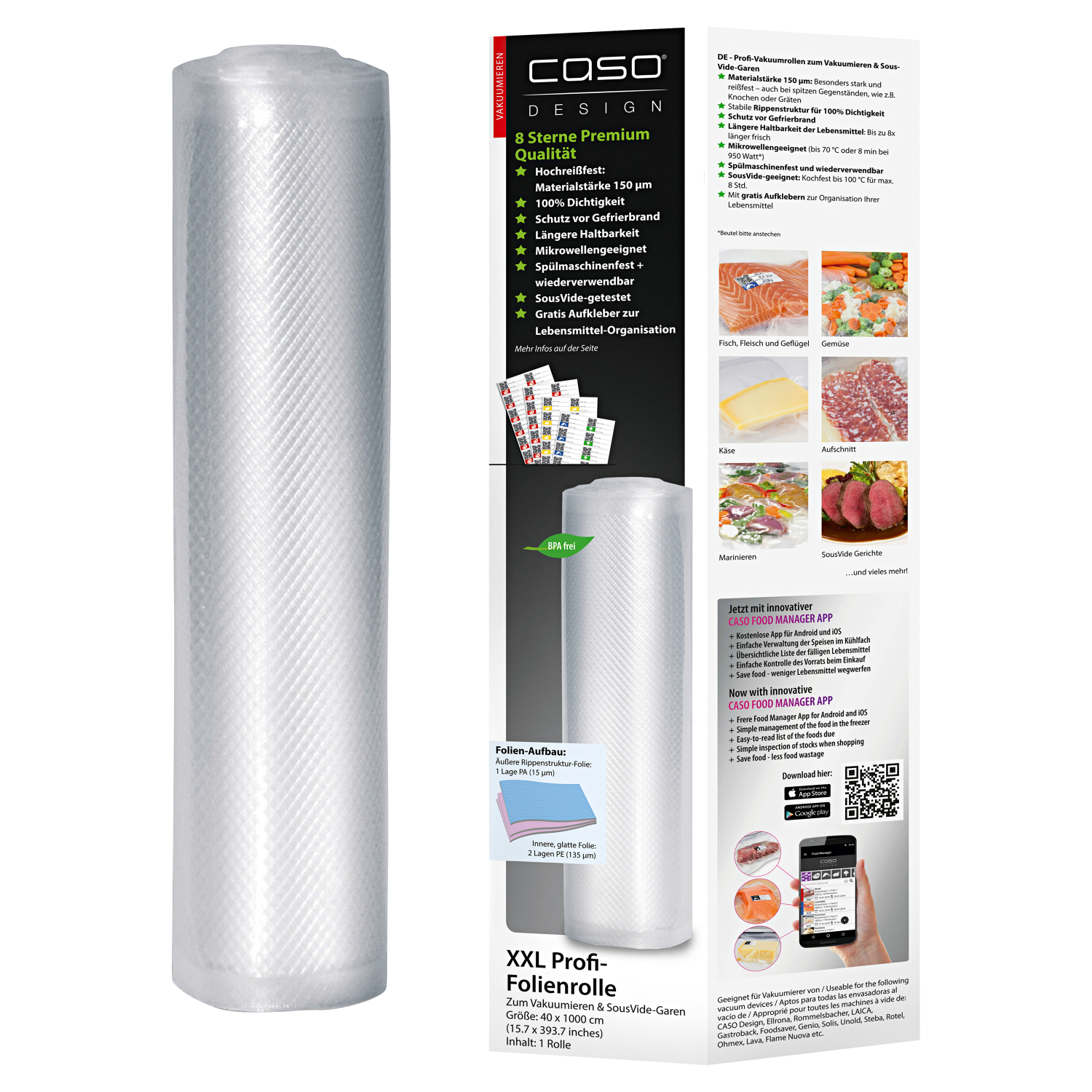 Caso Design Profi - Foil rolls (40 x 1000 cm)