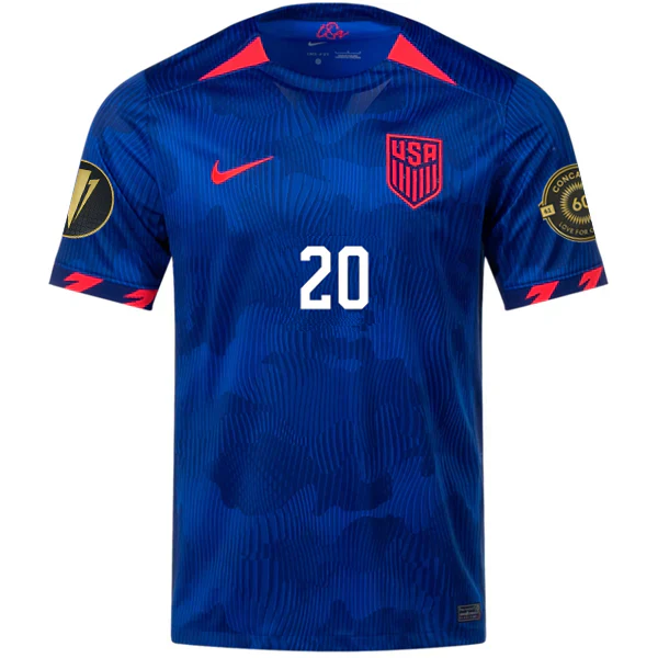 Mens United States Jesus Ferreira Away Jersey w/ Gold Cup Patches 23/24 (Hyper Royal/Loyal Blue)