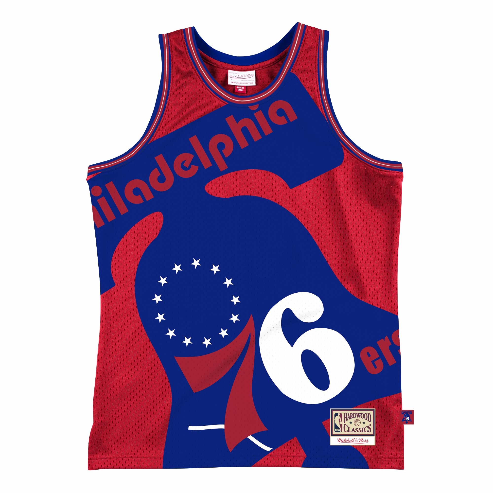 Philadelphia 76ers Big Face 2.0 Mitchell & Ness NBA Jersey Red