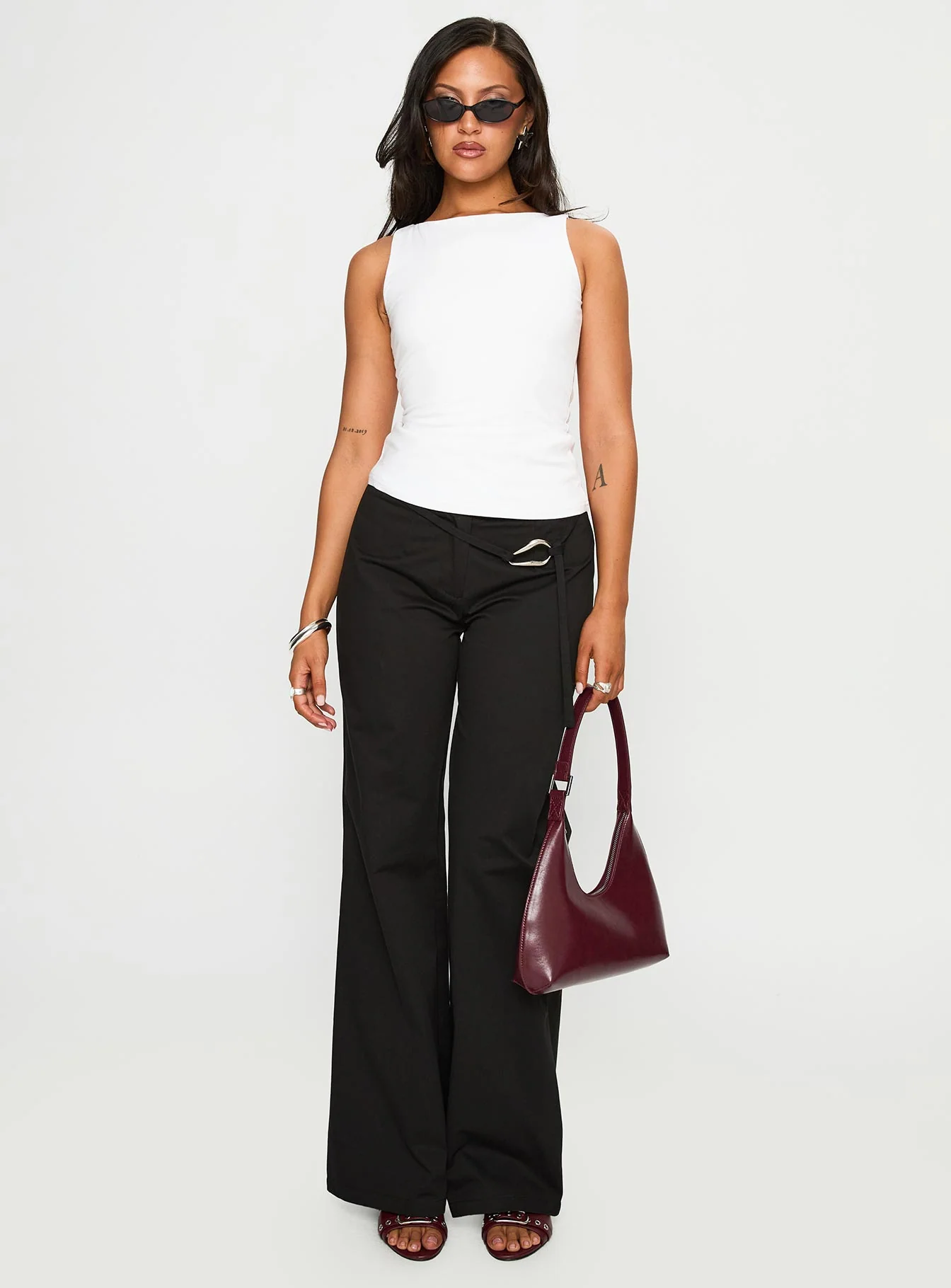 Lose Your Number High Neck Top White