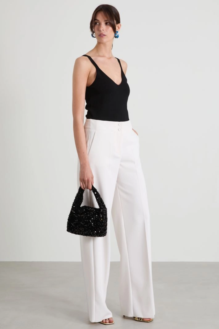 Knitted vest top - BLACK