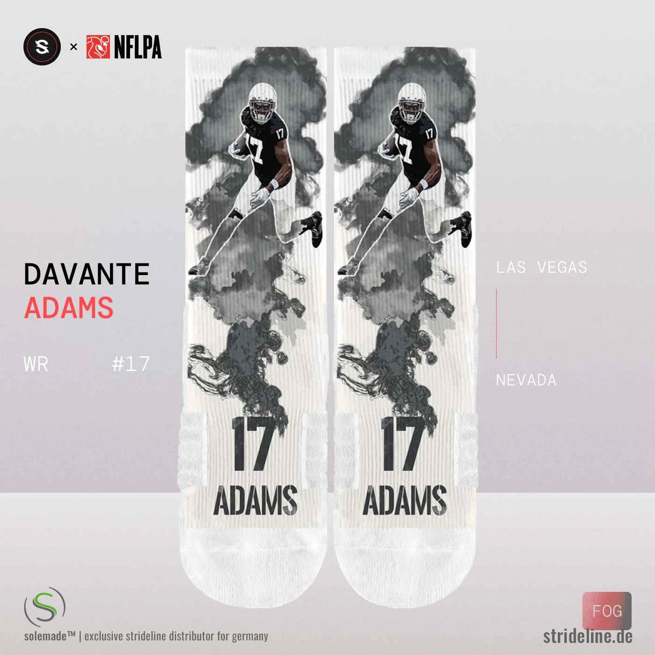 Davante Adams Las Vegas Raiders Strideline Premium NFLPA Crew Socks