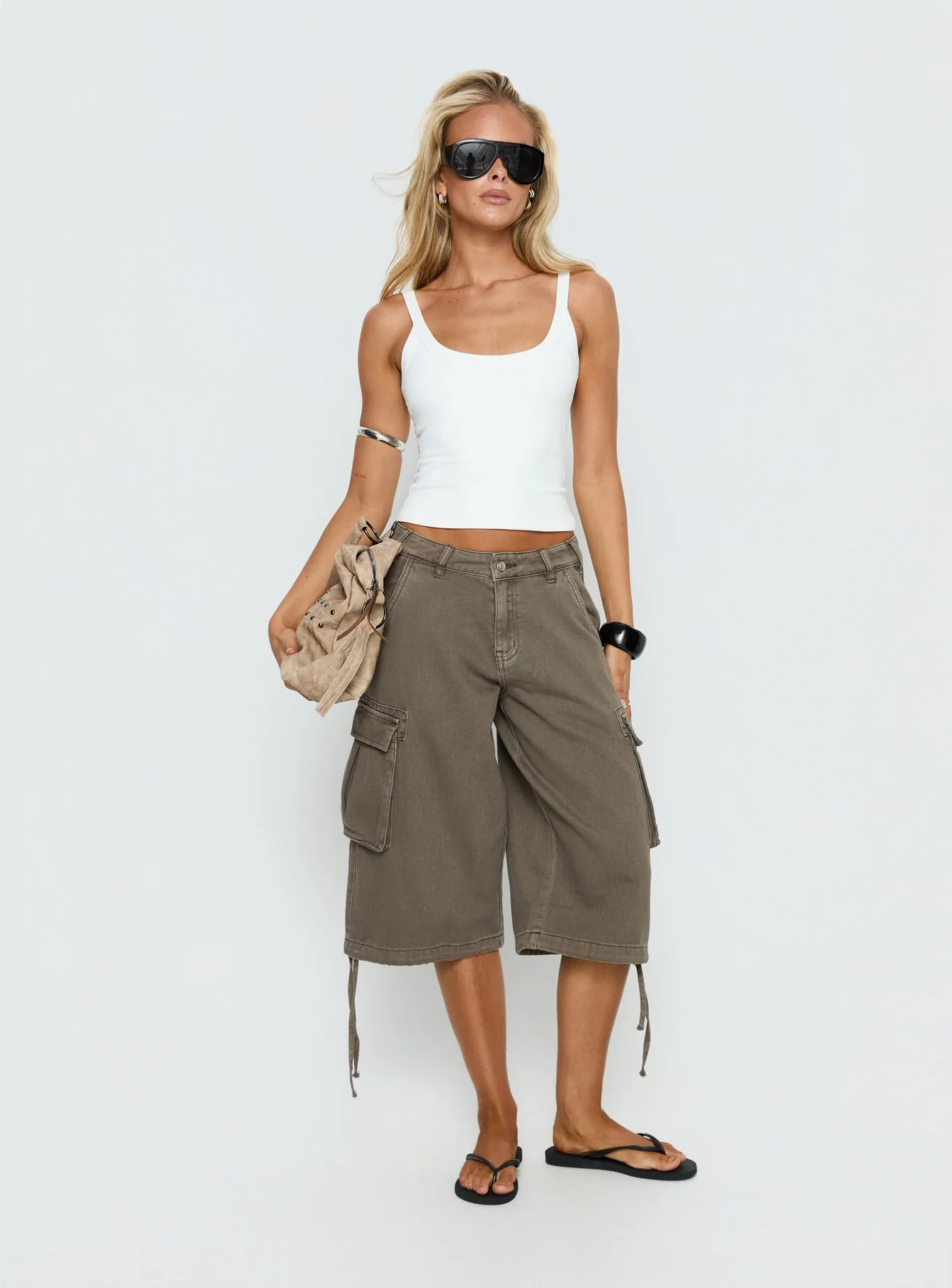 Hudsen Longline Cargo Shorts Khaki