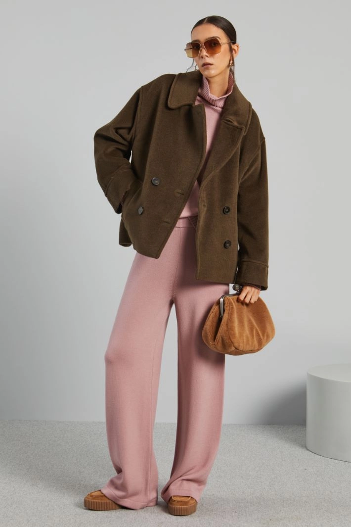 Beaver pea coat - KHAKI GREEN