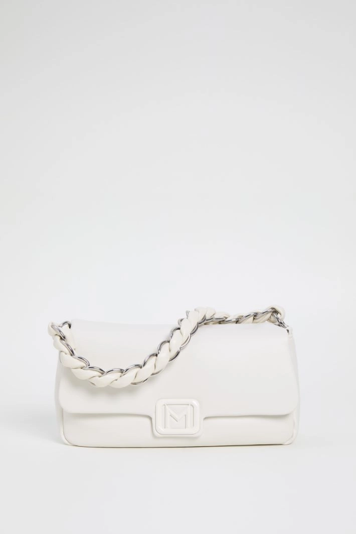 Bag with woven handle - WHITE