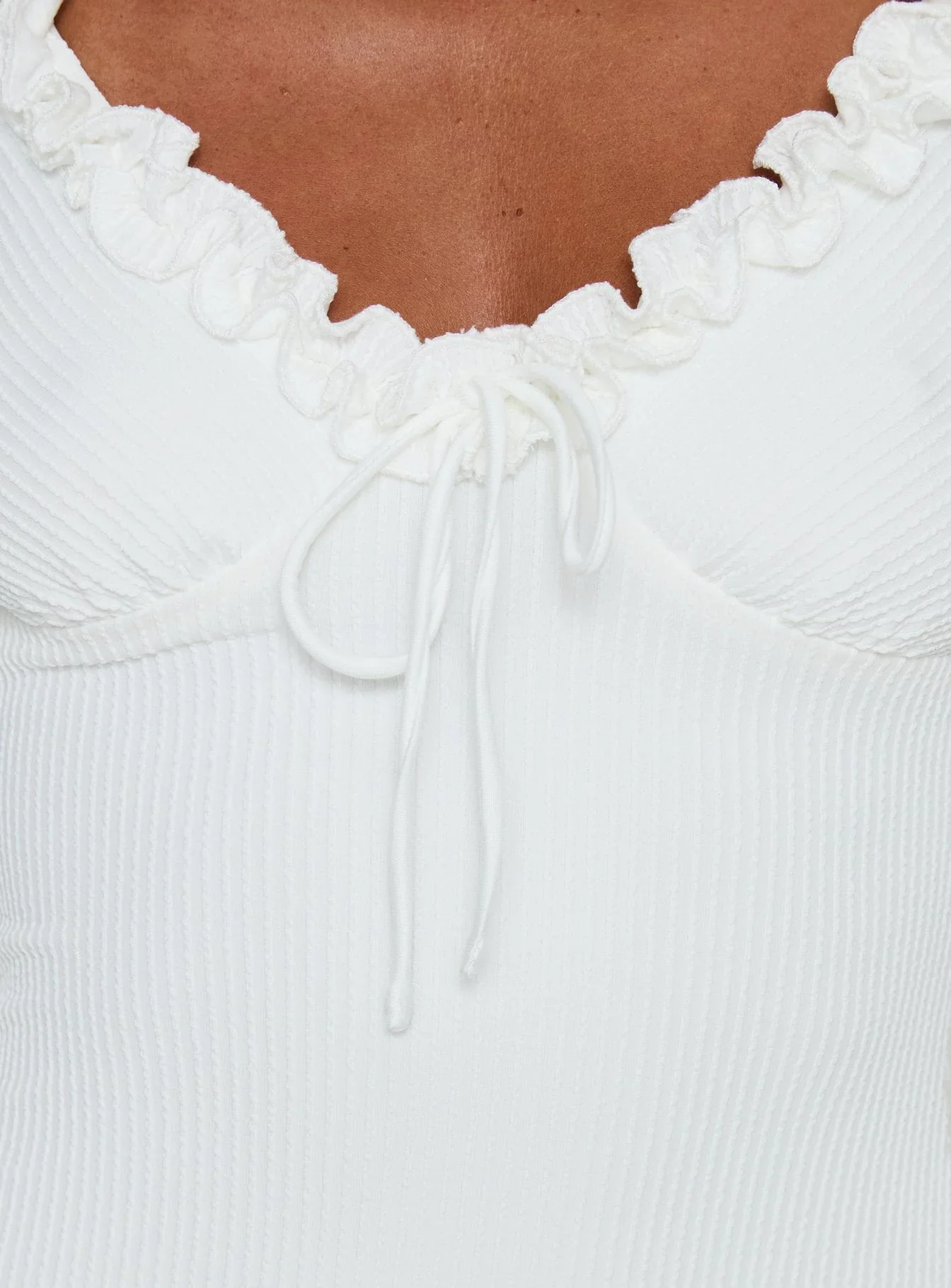 Elsy Ruffle Mini Dress White