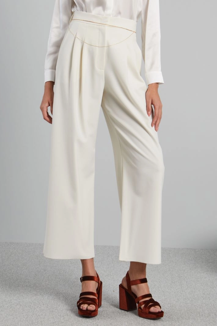 Belted trousers - WHITE GOLD
