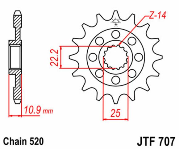 JT. standard steel 707 - 520Ref: Jtc01431A / 1077459002