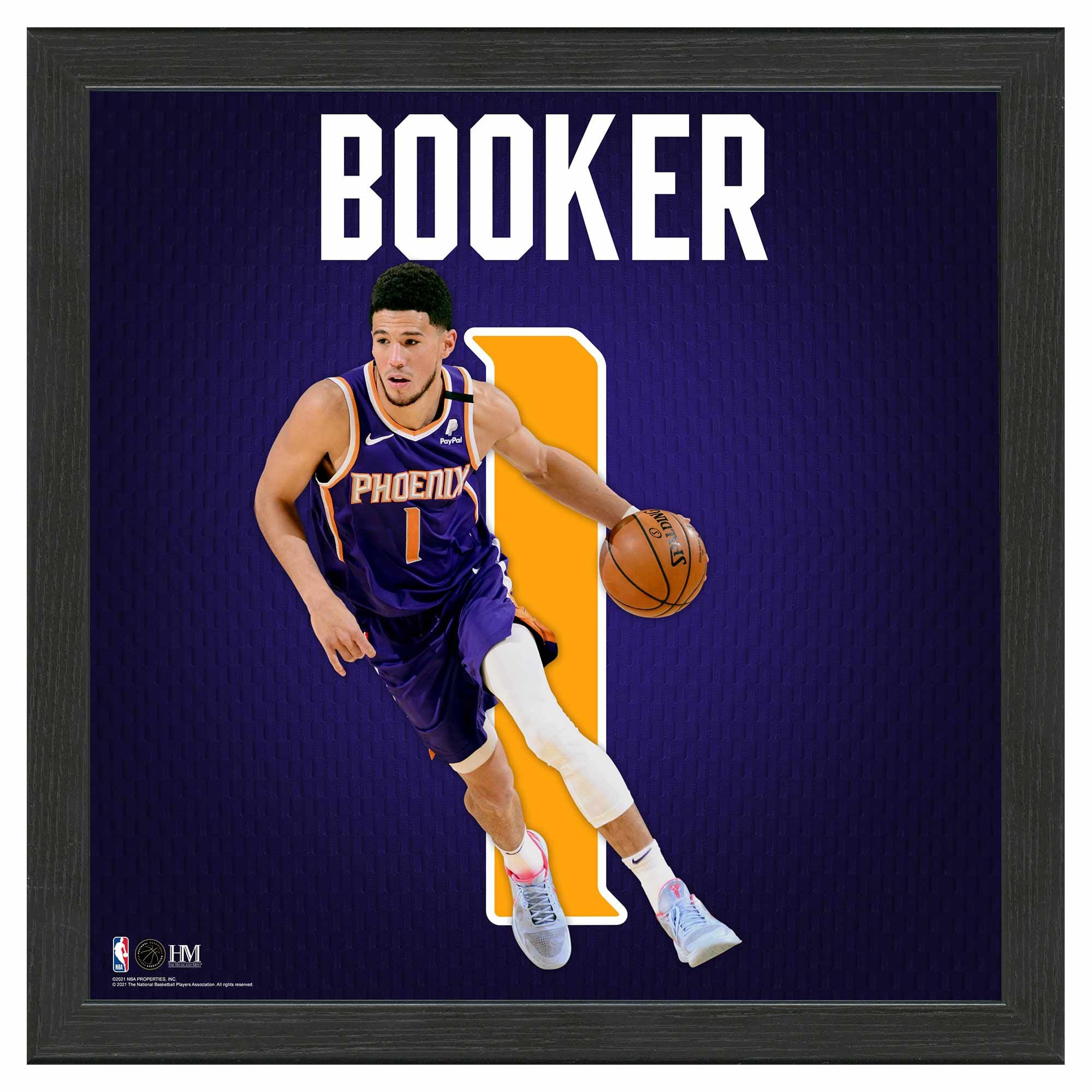 Devin Booker #1 Phoenix Suns Impact Jersey Framed NBA Photo