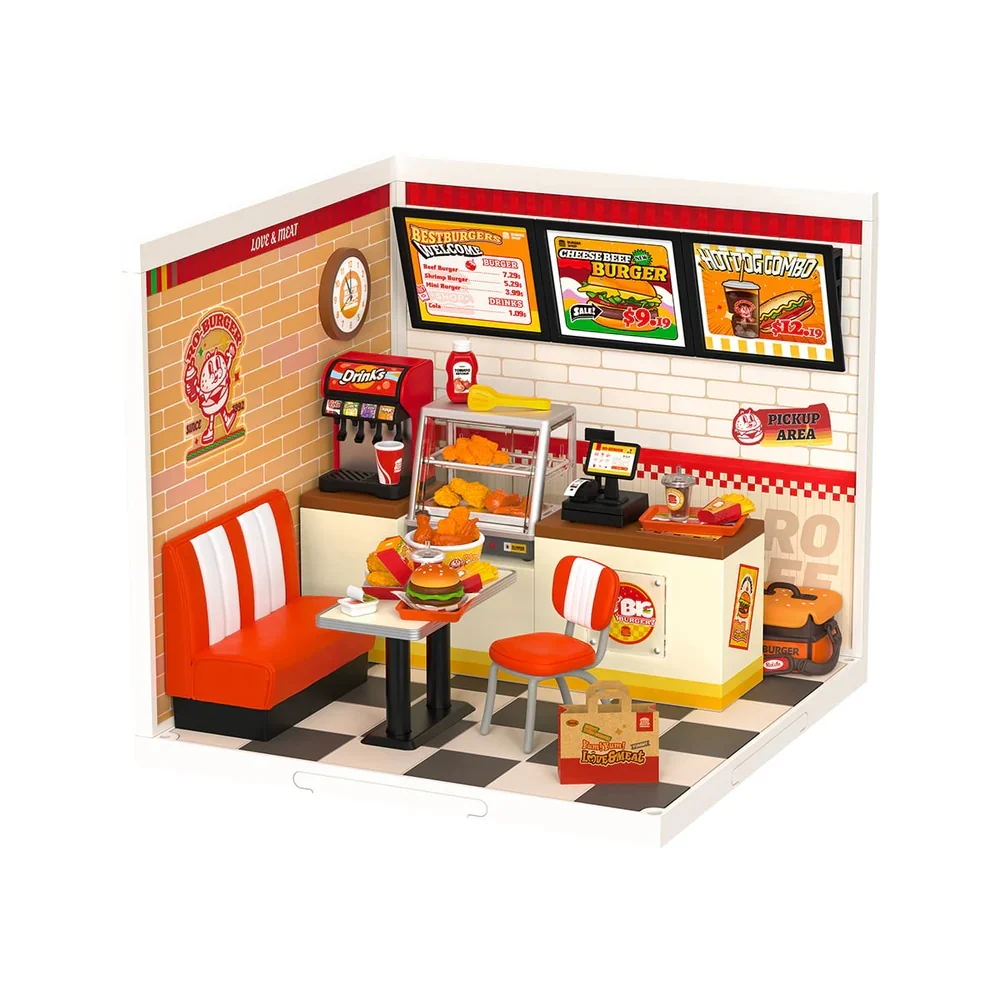 Yum Yum Burgers DIY Plastic Miniature House Robotime DW010