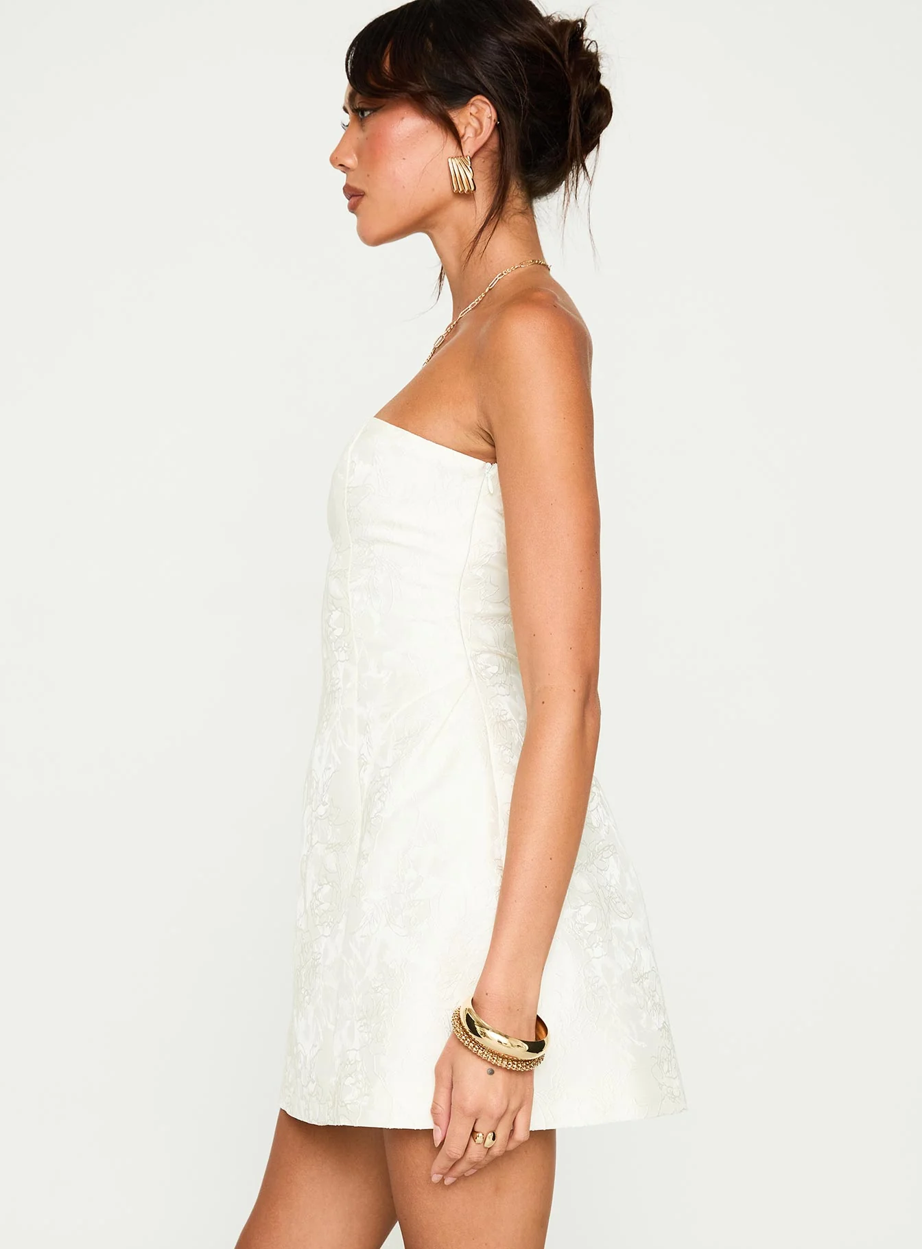 Heaven Sent Strapless Mini Dress White