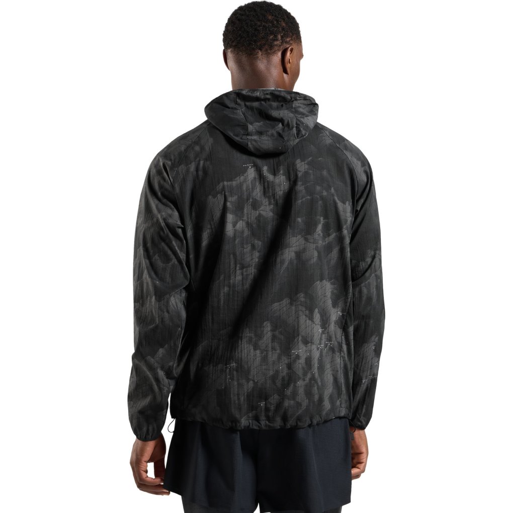 Odlo Zeroweight Hyper Print Hooded Running Anorak Men - black