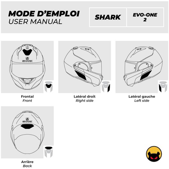 Fear The Yellow Bear Reflective Stickers REPLICA SHARK EVO ONE 2 - WhiteRef: FYB0019