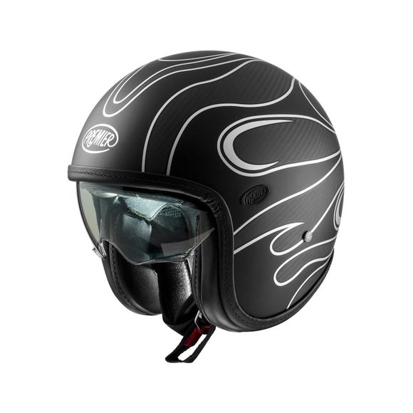 Casque jet Premier VINTAGE PLATINUM CARBON FR CHROMED BM - GrisRef : PE0403