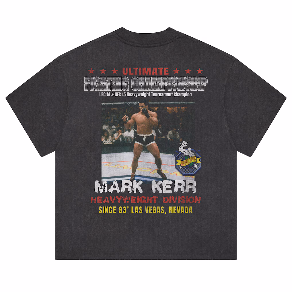 Men's  Black Mark Kerr UFC Heavyweight Division Boxy T-Shirt