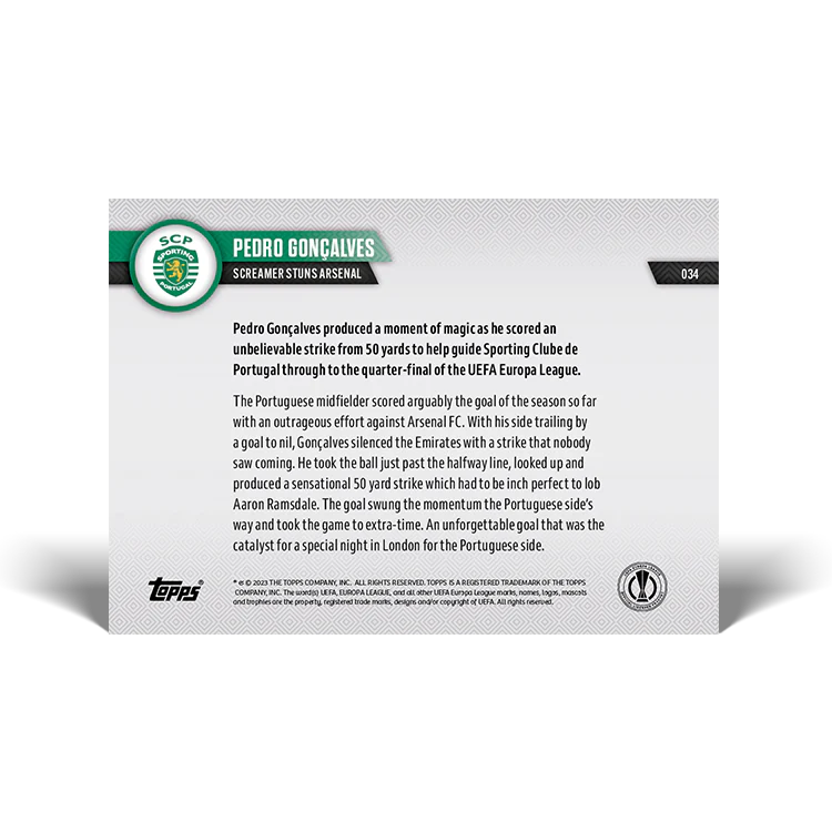 Topps UK - Screamer stuns Arsenal - EL TOPPS NOW® Card #34