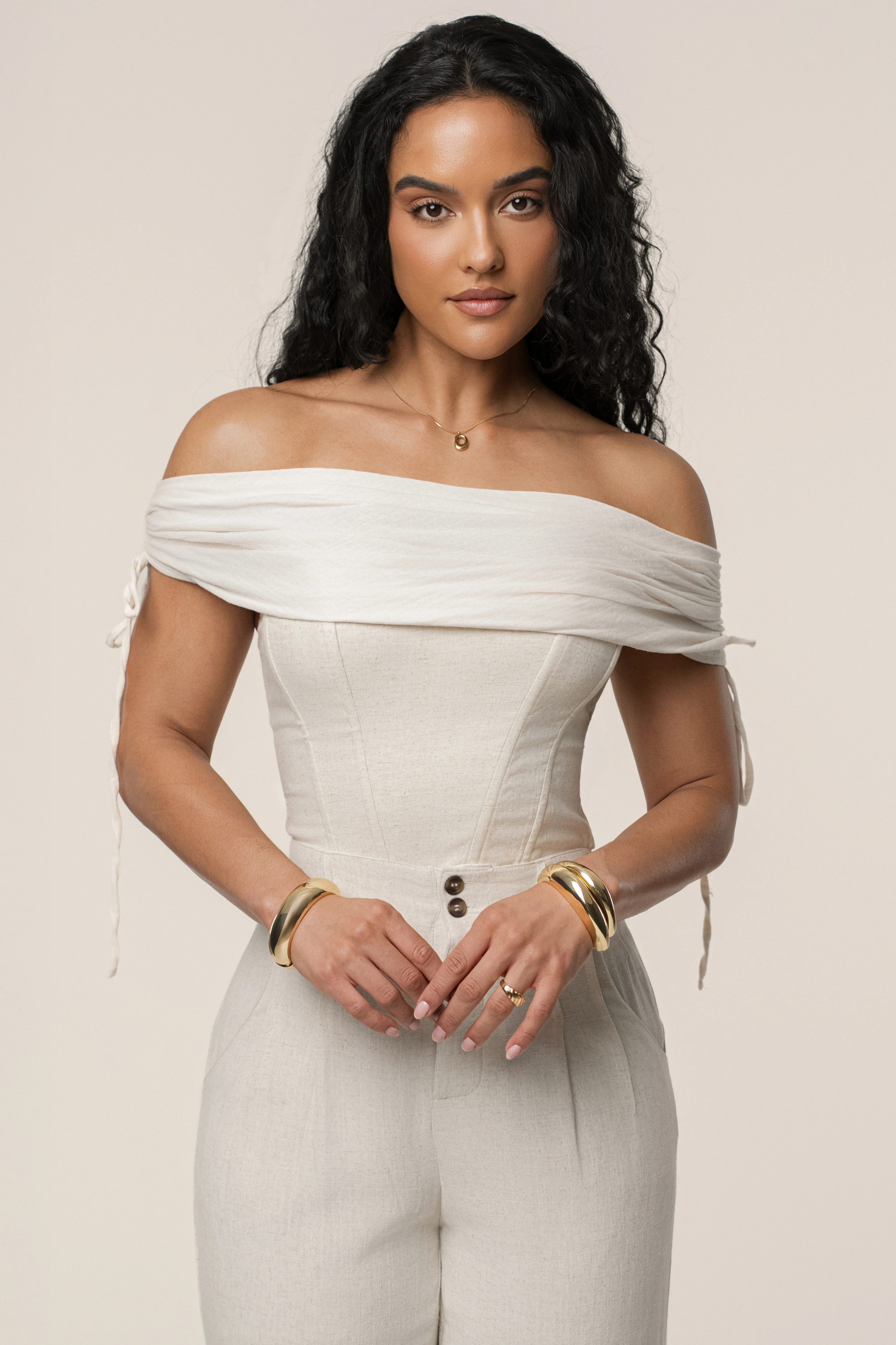 Natural New Obsession Draped Top