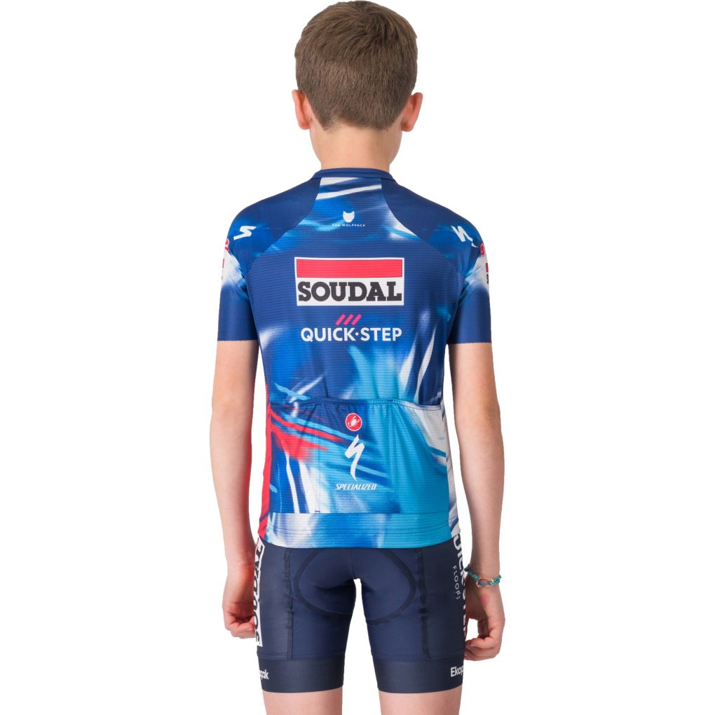 Castelli Aero Jersey Team Soudal Quick-Step Kids - blue/red 150