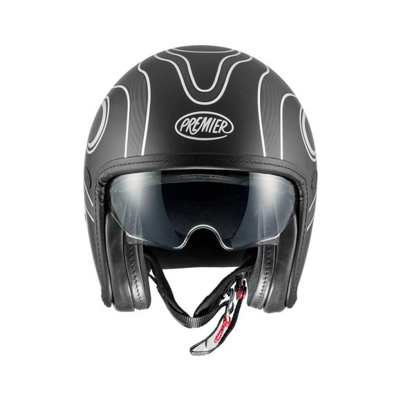 Casque jet Premier VINTAGE PLATINUM CARBON FR CHROMED BM - GrisRef : PE0403