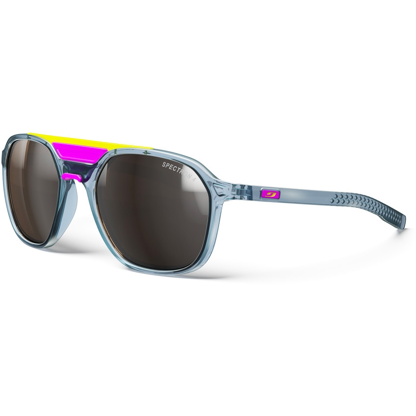 Julbo Slack Cover Spectron 4 Sunglasses - Blue Translucent Glossy / Pink - Brown Silver Flash