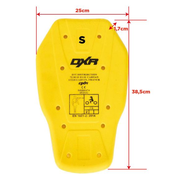 Dorsale DXR back protector ce level 2 - yellowRef: DXR0474