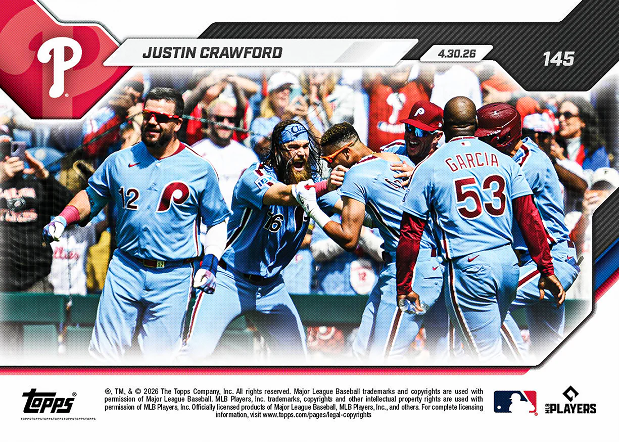 Justin Crawford - 2026 MLB Topps NOW® - Card 145 - PR: 1232