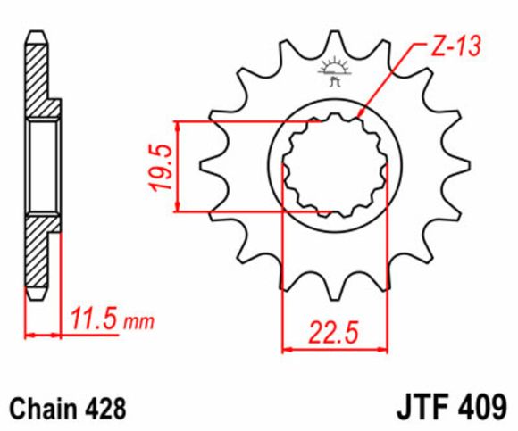 JT. Standard steel 409 - 428Ref: Jtc01119A / 1077369002