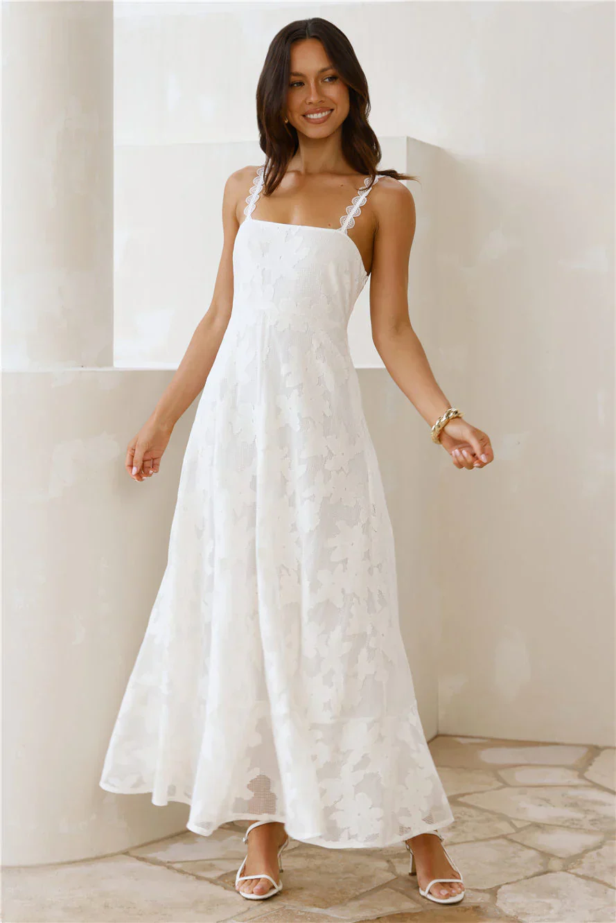 Soft Blossom Maxi Dress Cream