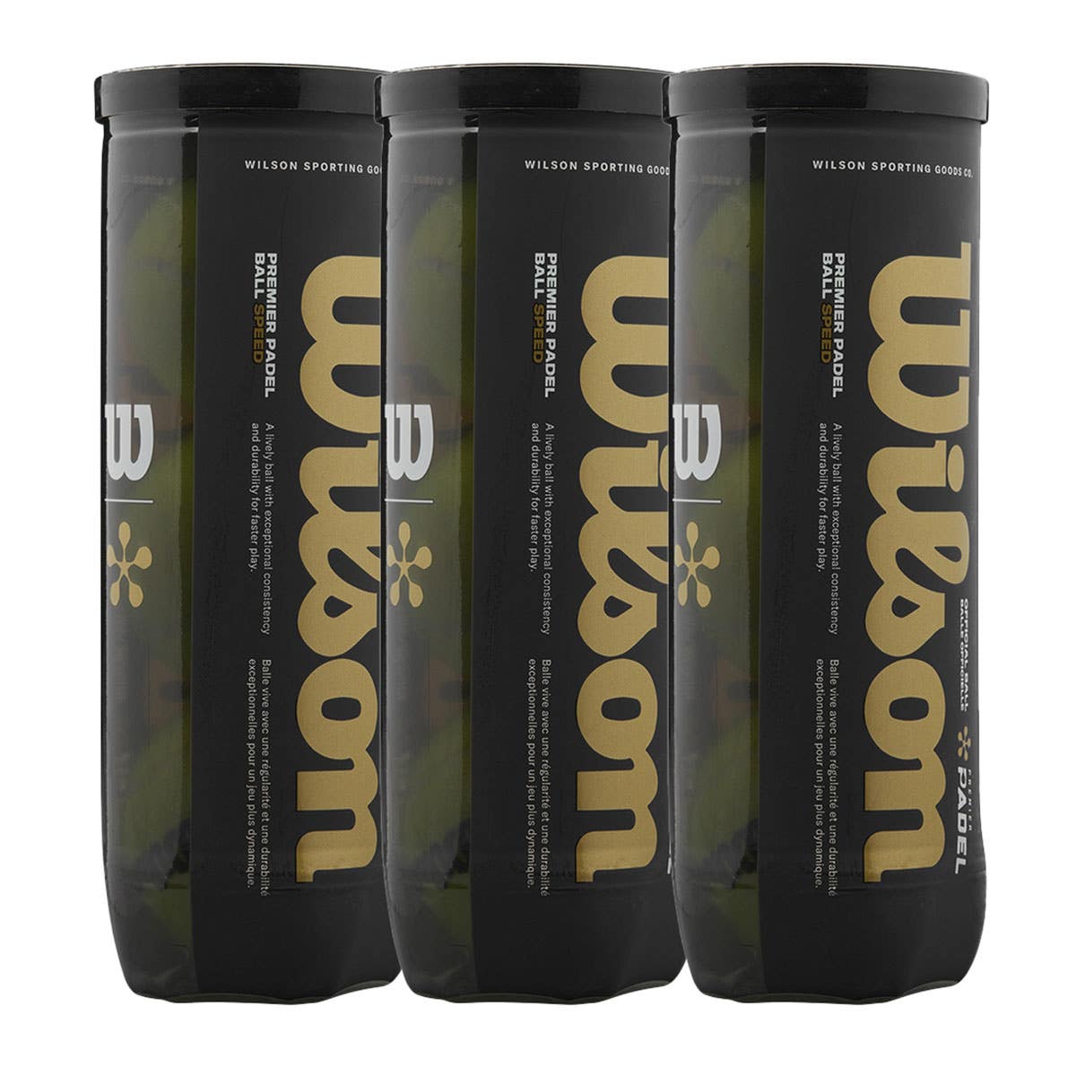 TRIPACK OF 3 WILSON PREMIER PADEL SPEED 3-BALL CANISTERS