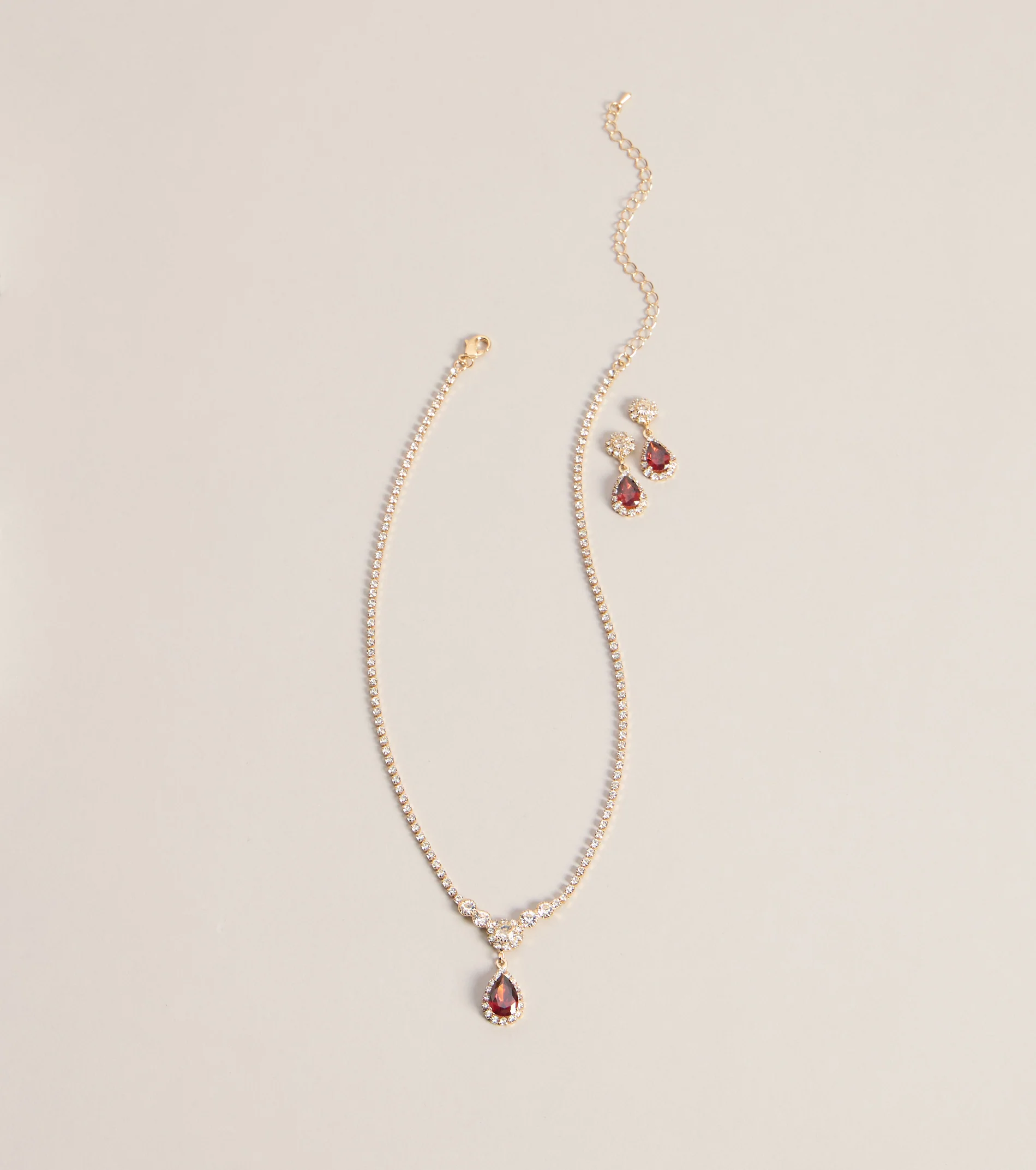 Luxe Sparkle Rhinestone Necklace And Earrings Set